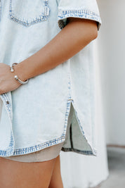 DENIM DOLL BUTTON UP SHACKET