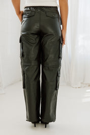 LEATHER COMFORT CARGO PANTS