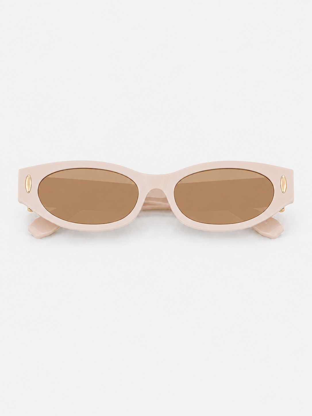 MODERN MUSE BUCKLE ROUND SUNGLASSES IN IVORY