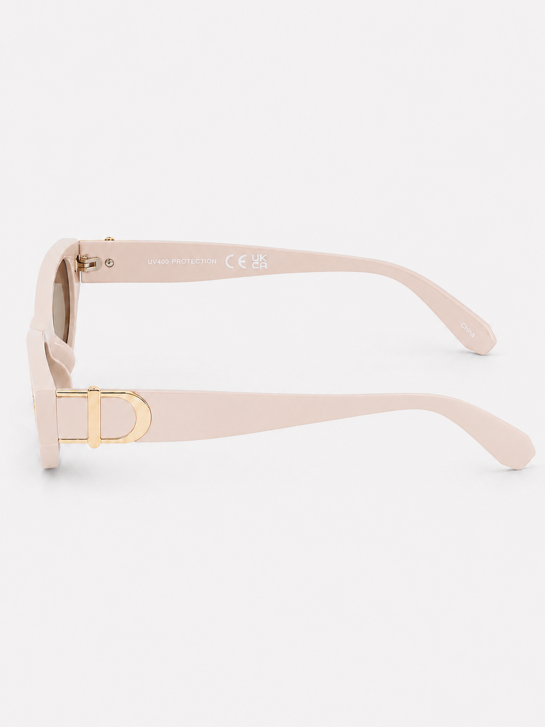 MODERN MUSE BUCKLE ROUND SUNGLASSES IN IVORY