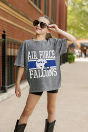 AIR FORCE FALCONS ON THE BALL KIDS MINI RHINESTONE OVERSIZED TEE