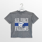 AIR FORCE FALCONS ON THE BALL KIDS MINI RHINESTONE OVERSIZED TEE