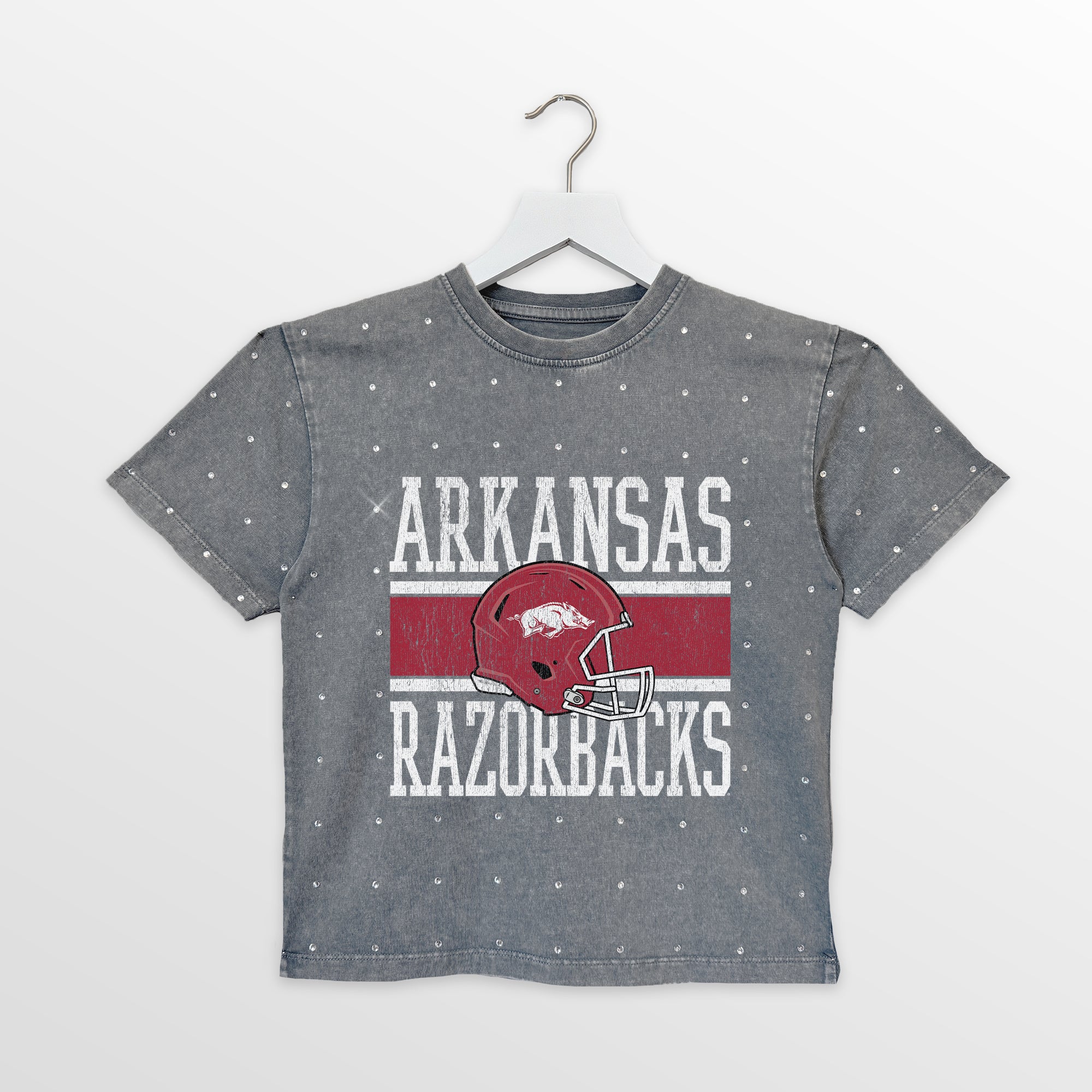 ARKANSAS RAZORBACKS On The Ball Kid's Mini Rhinestone Tee