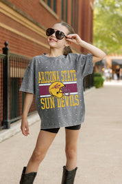 ARIZONA STATE SUN DEVILS ON THE BALL KIDS MINI RHINESTONE OVERSIZED TEE