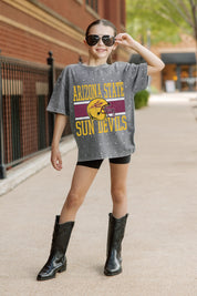 ARIZONA STATE SUN DEVILS ON THE BALL KIDS MINI RHINESTONE OVERSIZED TEE