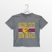 ARIZONA STATE SUN DEVILS ON THE BALL KIDS MINI RHINESTONE OVERSIZED TEE