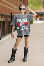 ARIZONA WILDCATS ON THE BALL KIDS MINI RHINESTONE OVERSIZED TEE