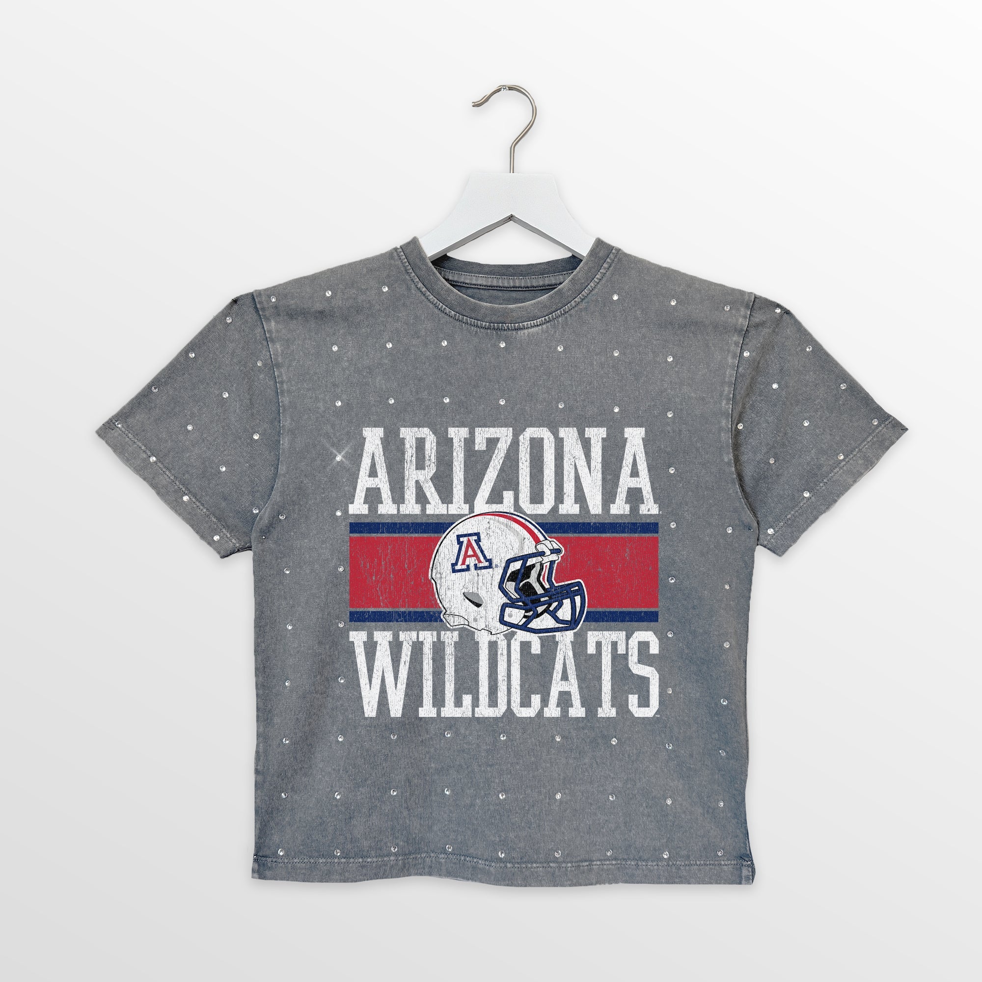 ARIZONA WILDCATS ON THE BALL KIDS MINI RHINESTONE OVERSIZED TEE