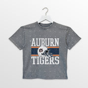 AUBURN TIGERS ON THE BALL KIDS MINI RHINESTONE OVERSIZED TEE