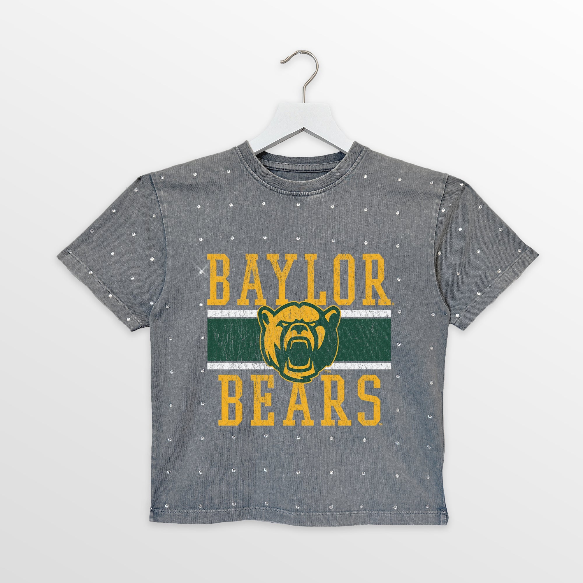 BAYLOR BEARS ON THE BALL KIDS MINI RHINESTONE OVERSIZED TEE