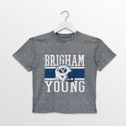 BYU COUGARS ON THE BALL KIDS MINI RHINESTONE OVERSIZED TEE