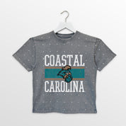 COASTAL CAROLINA CHANTICLEERS ON THE BALL KIDS MINI RHINESTONE OVERSIZED TEE