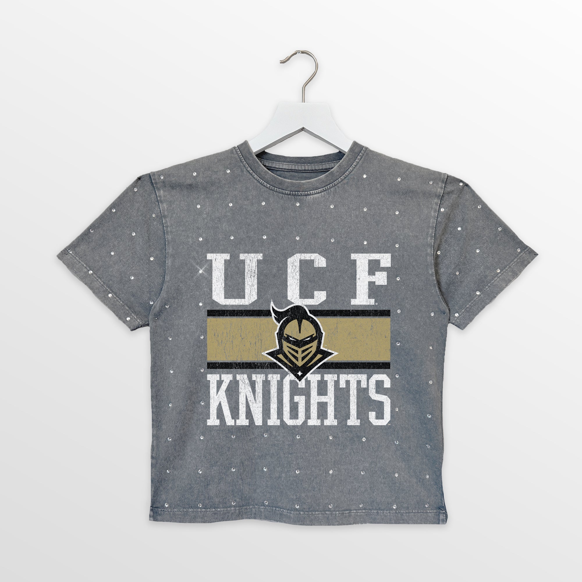 CENTRAL FLORIDA KNIGHTS ON THE BALL KIDS MINI RHINESTONE OVERSIZED TEE