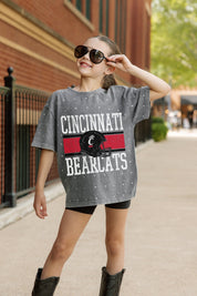 CINCINNATI BEARCATS ON THE BALL KIDS MINI RHINESTONE OVERSIZED TEE