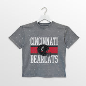 CINCINNATI BEARCATS ON THE BALL KIDS MINI RHINESTONE OVERSIZED TEE