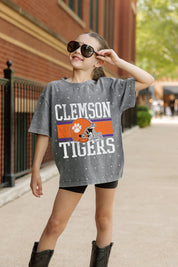 CLEMSON TIGERS ON THE BALL KIDS MINI RHINESTONE OVERSIZED TEE