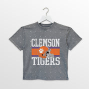 CLEMSON TIGERS ON THE BALL KIDS MINI RHINESTONE OVERSIZED TEE