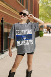 CREIGHTON BLUEJAYS ON THE BALL KIDS MINI RHINESTONE OVERSIZED TEE