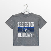 CREIGHTON BLUEJAYS ON THE BALL KIDS MINI RHINESTONE OVERSIZED TEE
