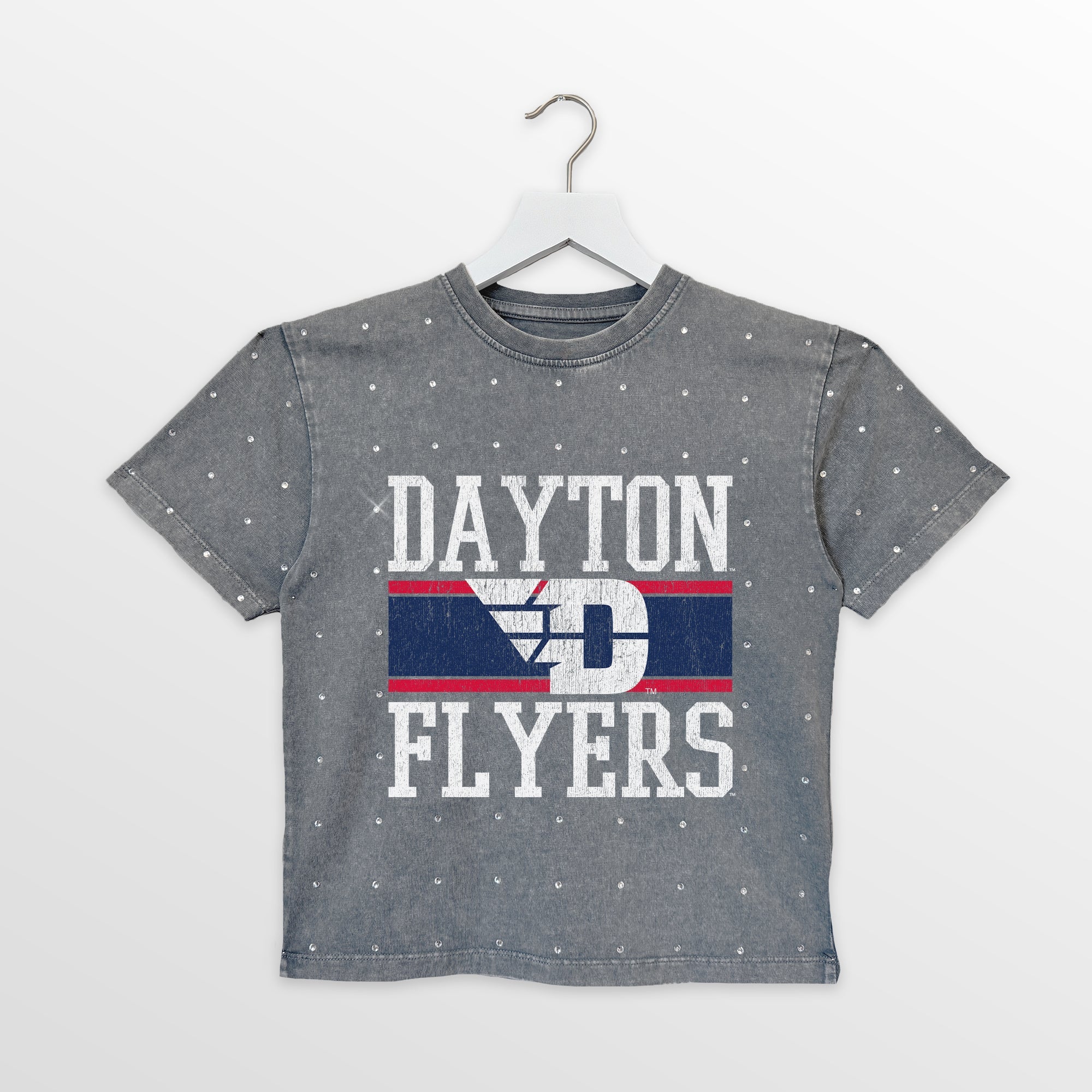 DAYTON FLYERS ON THE BALL KIDS MINI RHINESTONE OVERSIZED TEE