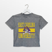 EAST CAROLINA PIRATES ON THE BALL KIDS MINI RHINESTONE OVERSIZED TEE