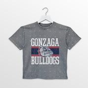 GONZAGA BULLDOGS ON THE BALL KIDS MINI RHINESTONE OVERSIZED TEE