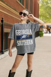 GEORGIA SOUTHERN EAGLES ON THE BALL KIDS MINI RHINESTONE OVERSIZED TEE