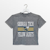 GEORGIA TECH YELLOW JACKETS ON THE BALL KIDS MINI RHINESTONE OVERSIZED TEE
