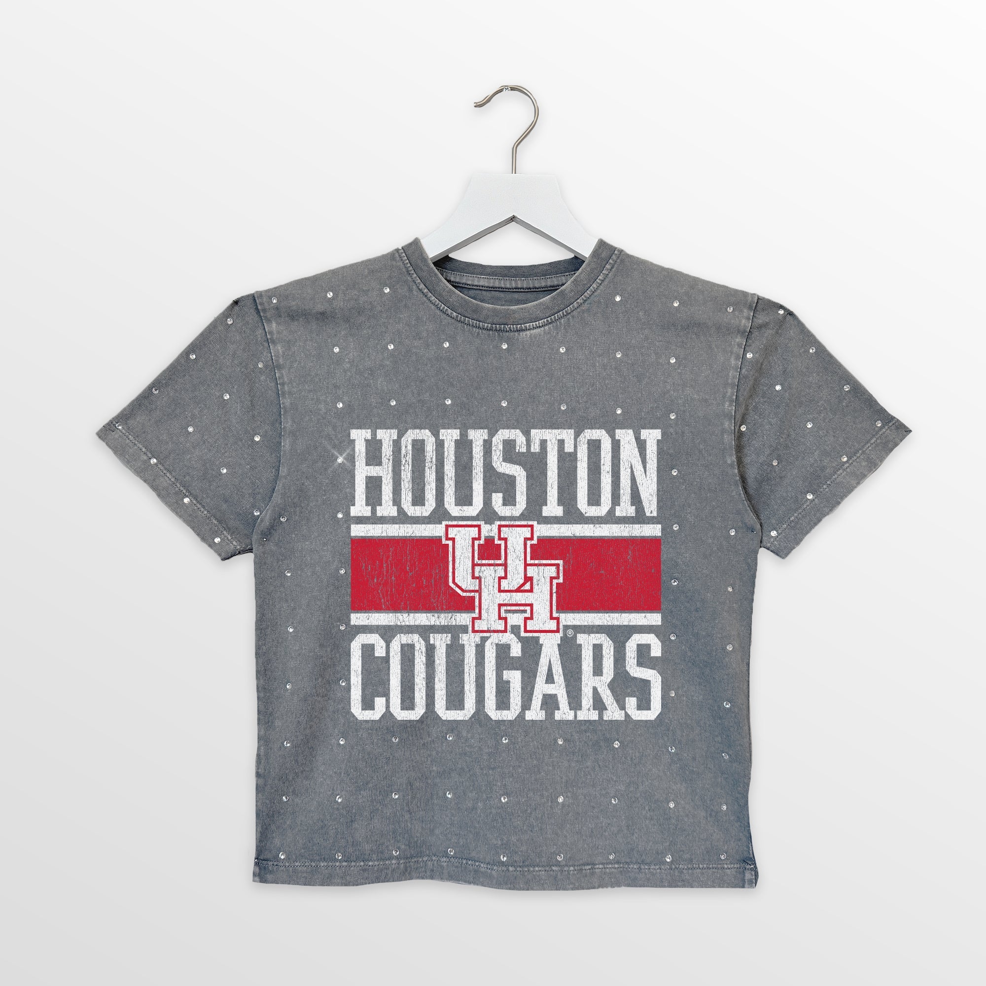 HOUSTON COUGARS ON THE BALL KIDS MINI RHINESTONE OVERSIZED TEE