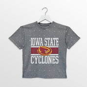 IOWA STATE CYCLONES ON THE BALL KIDS MINI RHINESTONE OVERSIZED TEE