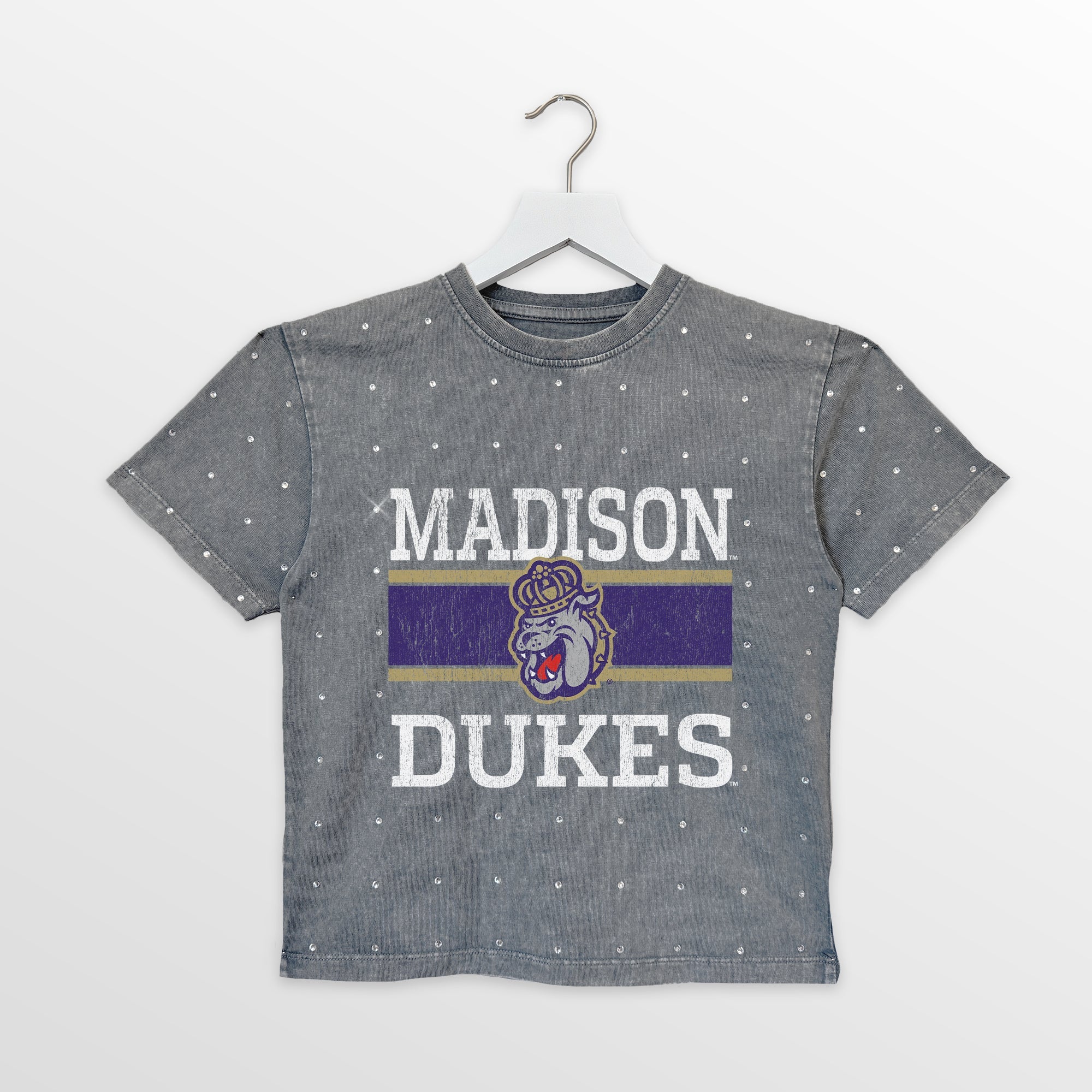 JAMES MADISON DUKES ON THE BALL KIDS MINI RHINESTONE OVERSIZED TEE