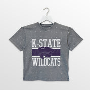KANSAS STATE WILDCATS ON THE BALL KIDS MINI RHINESTONE OVERSIZED TEE