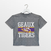 LSU TIGERS On The Ball Kid's Mini Rhinestone Tee