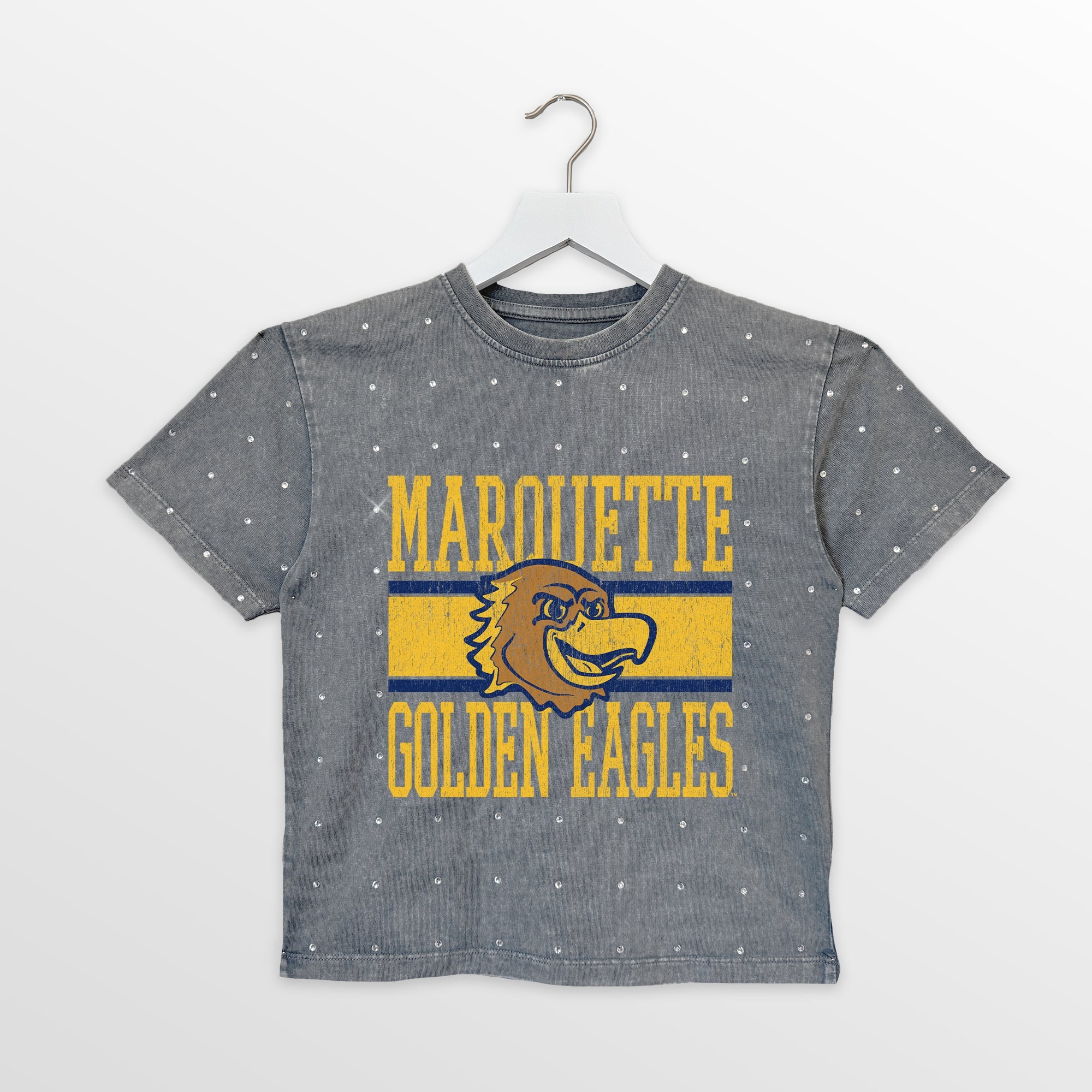 MARQUETTE GOLDEN EAGLES ON THE BALL KIDS MINI RHINESTONE OVERSIZED TEE