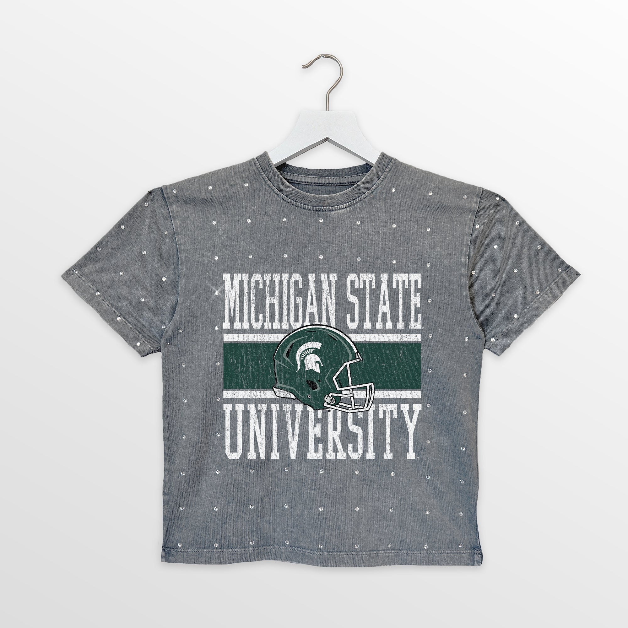 MICHIGAN STATE SPARTANS On The Ball Kid's Mini Rhinestone Tee
