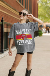 MARYLAND TERRAPINS ON THE BALL KIDS MINI RHINESTONE OVERSIZED TEE