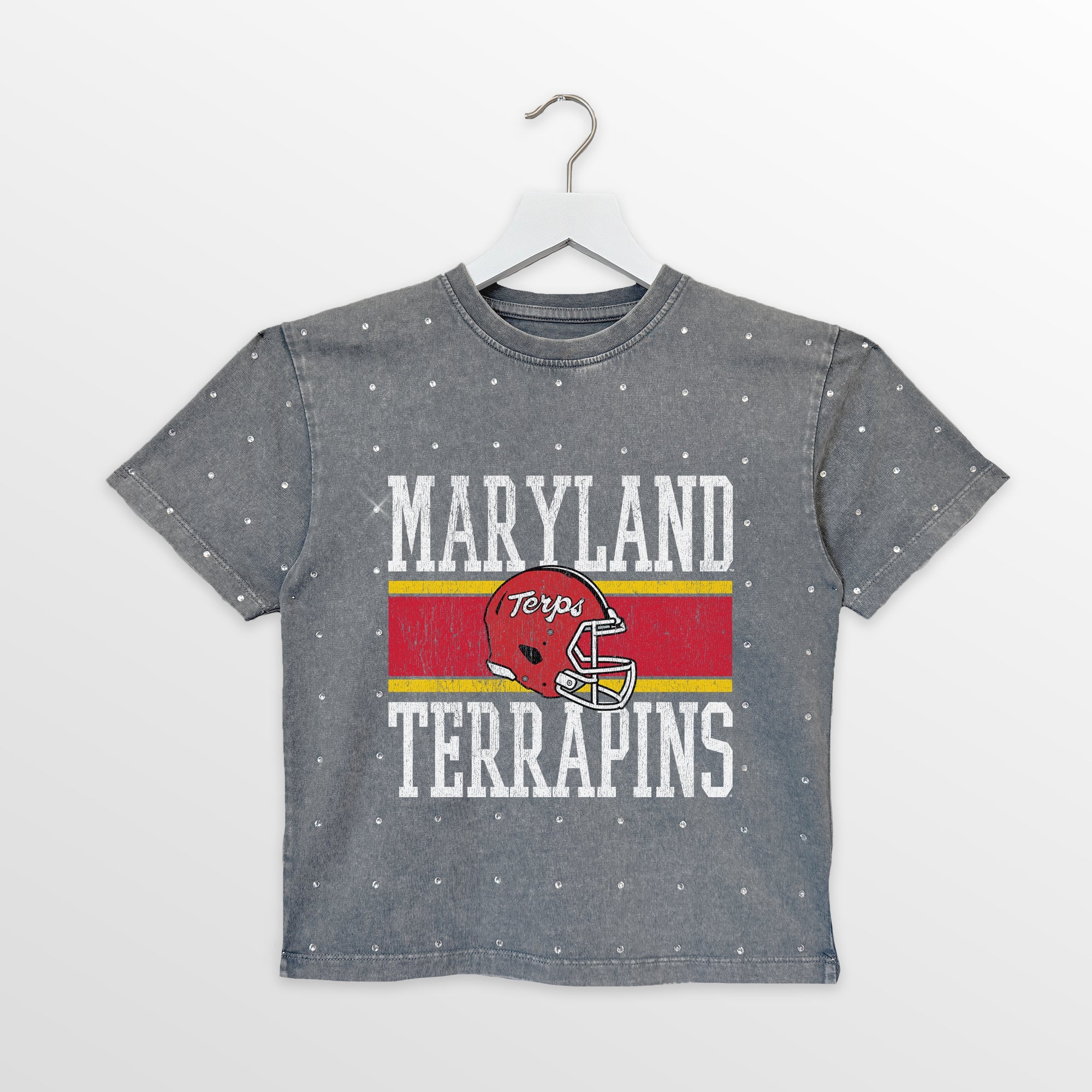 MARYLAND TERRAPINS ON THE BALL KIDS MINI RHINESTONE OVERSIZED TEE