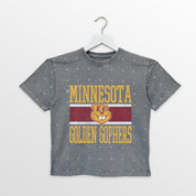MINNESOTA GOLDEN GOPHERS ON THE BALL KIDS MINI RHINESTONE OVERSIZED TEE