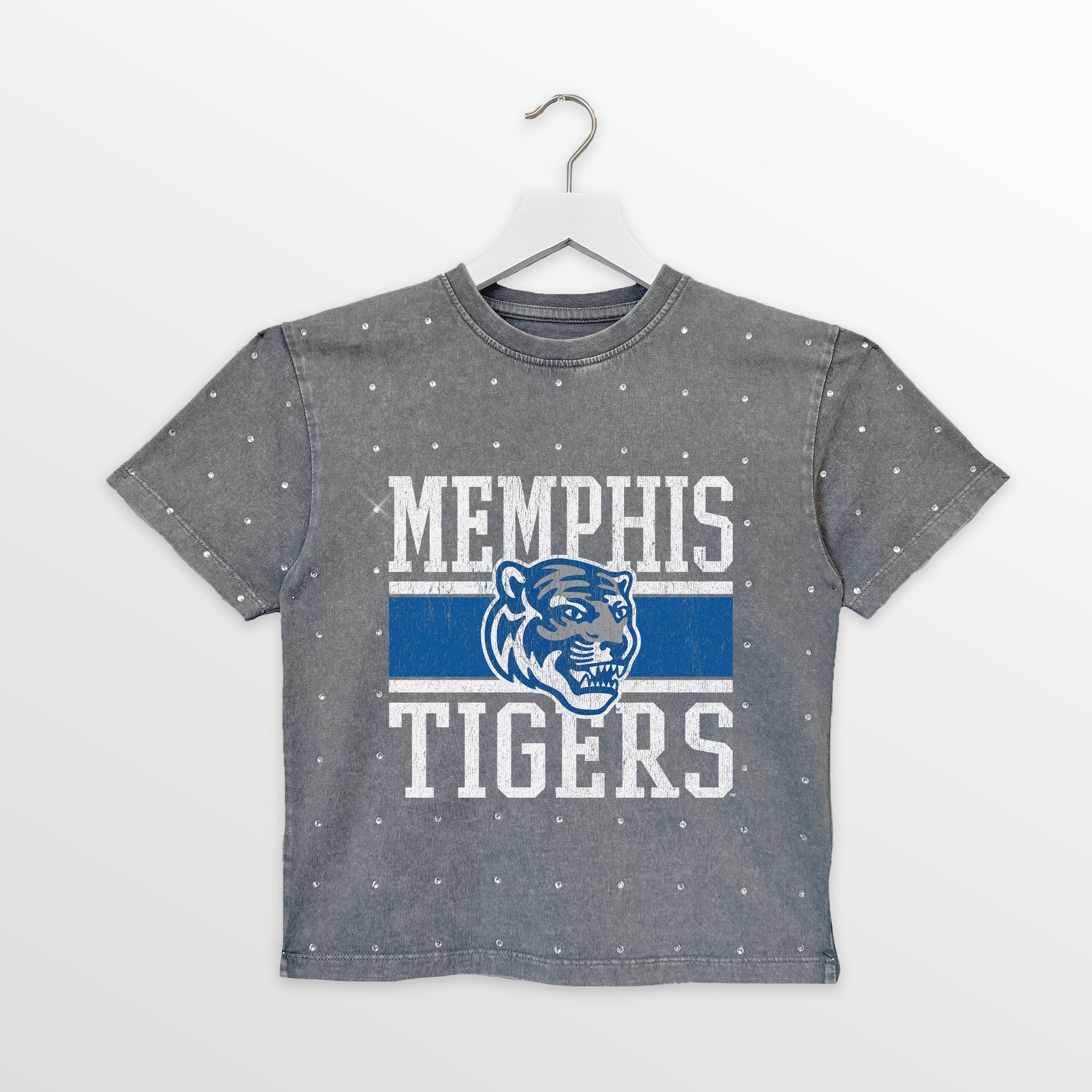 MEMPHIS TIGERS ON THE BALL KIDS MINI RHINESTONE OVERSIZED TEE