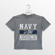 US NAVY MIDSHIPMEN ON THE BALL KIDS MINI RHINESTONE OVERSIZED TEE