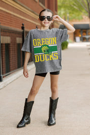 OREGON DUCKS ON THE BALL KIDS MINI RHINESTONE OVERSIZED TEE