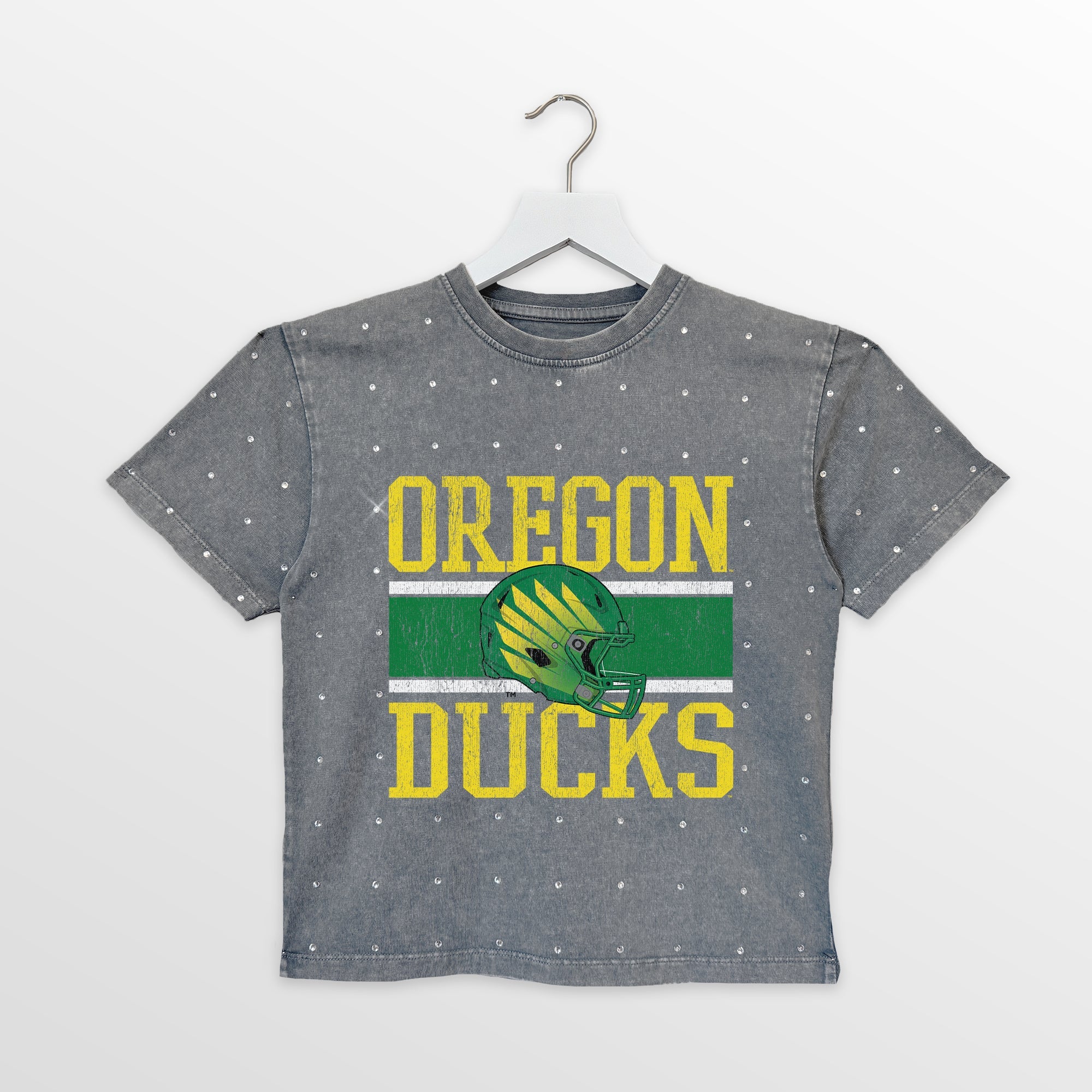 OREGON DUCKS ON THE BALL KIDS MINI RHINESTONE OVERSIZED TEE