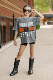 OREGON STATE BEAVERS ON THE BALL KIDS MINI RHINESTONE OVERSIZED TEE