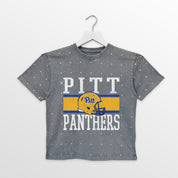 PITTSBURGH PANTHERS ON THE BALL KIDS MINI RHINESTONE OVERSIZED TEE