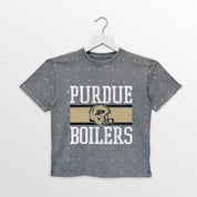 PURDUE BOILERMAKERS On The Ball Kid's Mini Rhinestone Tee