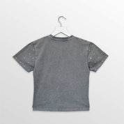 RUTGERS SCARLET KNIGHTS ON THE BALL KIDS MINI RHINESTONE OVERSIZED TEE