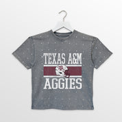 TEXAS A&M AGGIES ON THE BALL KIDS MINI RHINESTONE OVERSIZED TEE