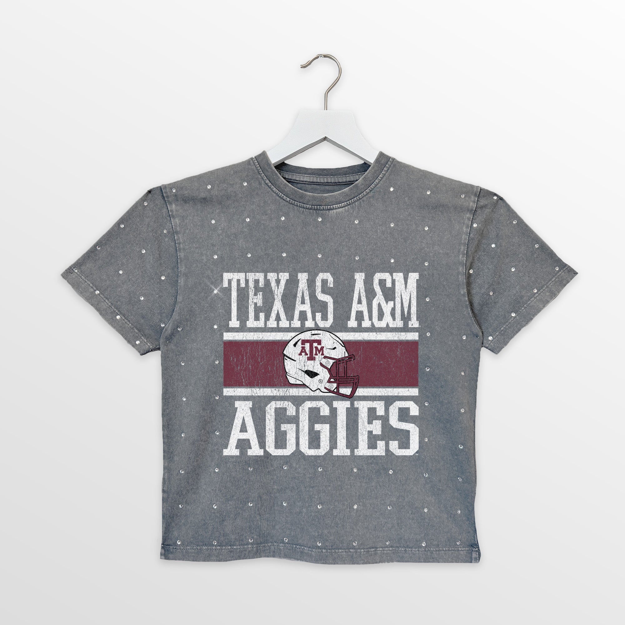 TEXAS A&M AGGIES ON THE BALL KIDS MINI RHINESTONE OVERSIZED TEE