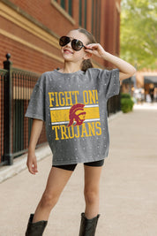 USC TROJANS ON THE BALL KIDS MINI RHINESTONE OVERSIZED TEE