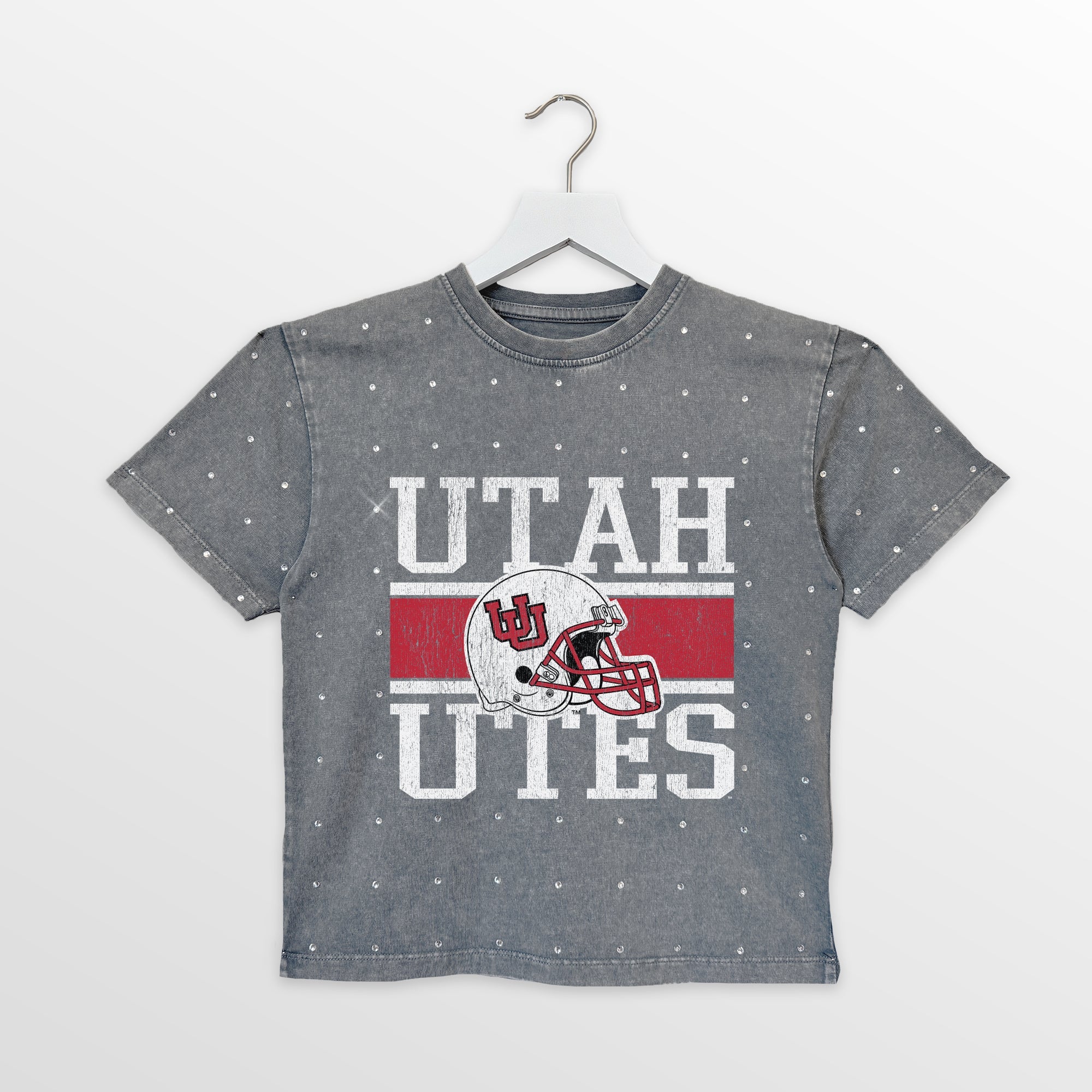 UTAH UTES ON THE BALL KIDS MINI RHINESTONE OVERSIZED TEE